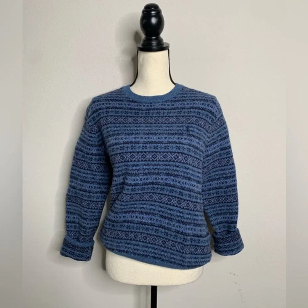 Polo Ralph Lauren Blue Fair Isle Wool Sweater
